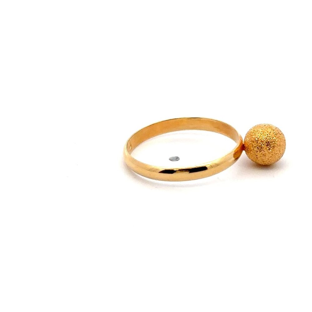 18K Gold Ring Ball s Size 5.75 - Picture 5 of 7